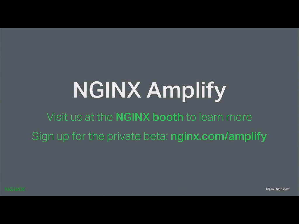 Attendees at nginx.conf2015 got a sneak preview of NGINX's SaaS monitoring tool, NGINX Amplify, at the NGINX booth
